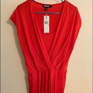 DKNY Red Sleeveless Dress Size Medium.